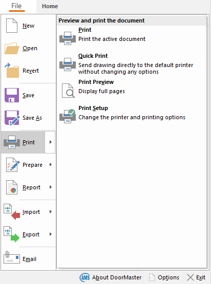 File menu